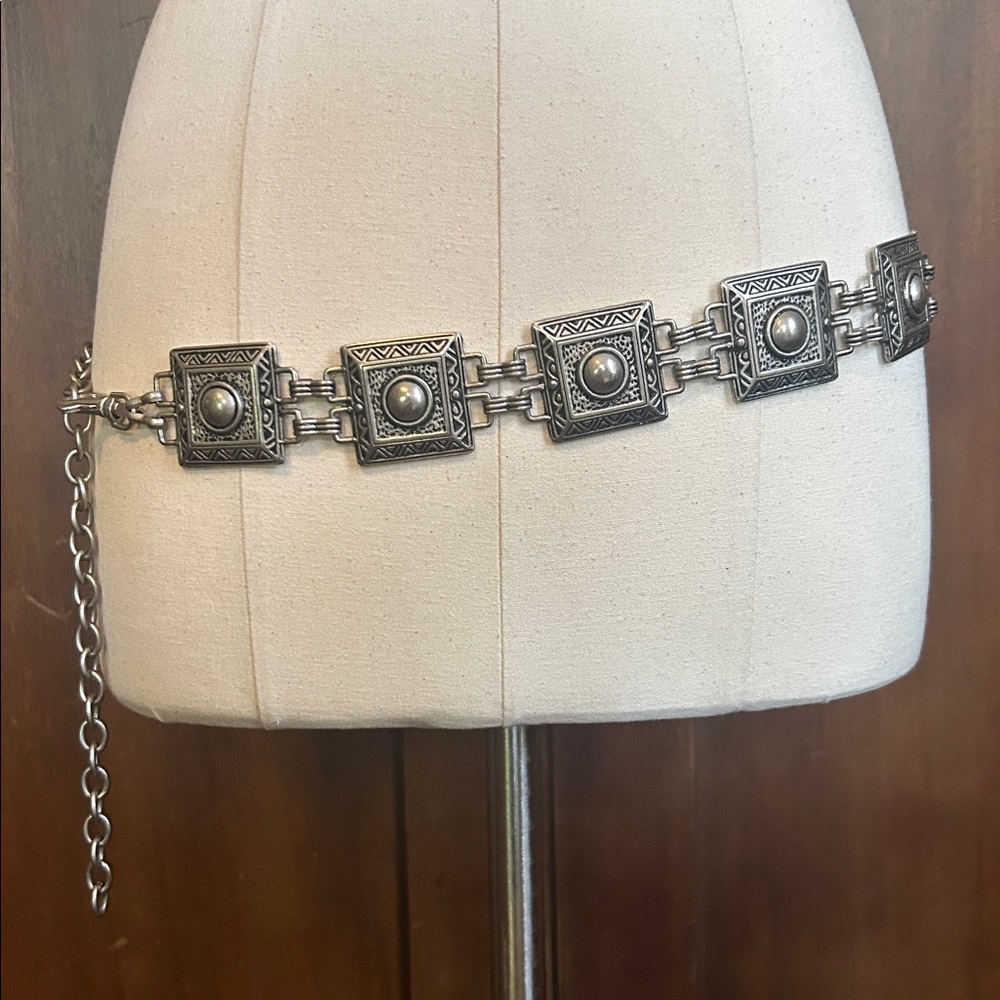 Vintage Chunky Silver Tone Gladiator Chain Belt OS